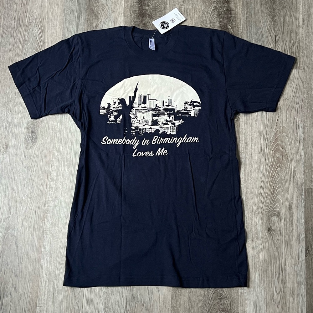 American Apparel Men’s Birmingham AL Tee Navy Blue/White- Size M NWT